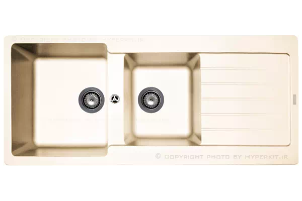 سینک گرانیتی مکاپا مدل سولیدو کرم نخودی